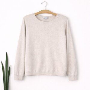 NORTHERN REFLECTIONS | Cream Heathered Long Sleeve Sweater – Women Med Petite